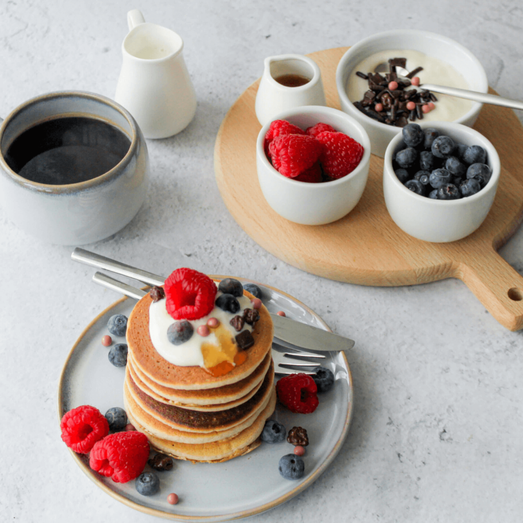 Glutenvrij ontbijten met American pancakes