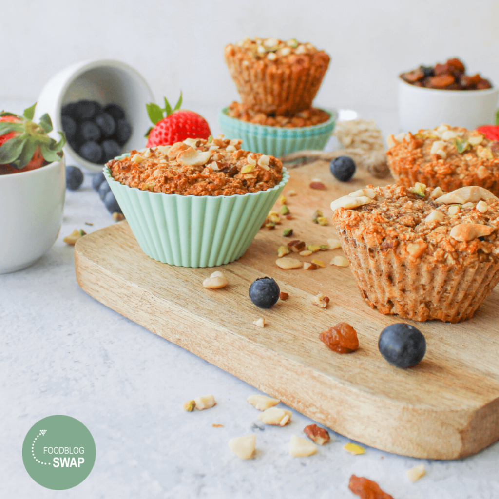 Gevulde havermout muffins