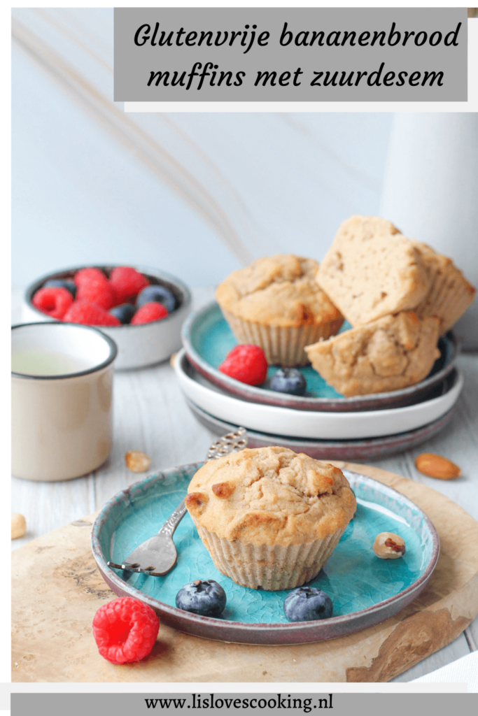 Glutenvrije bananenbrood muffins met zuurdesem