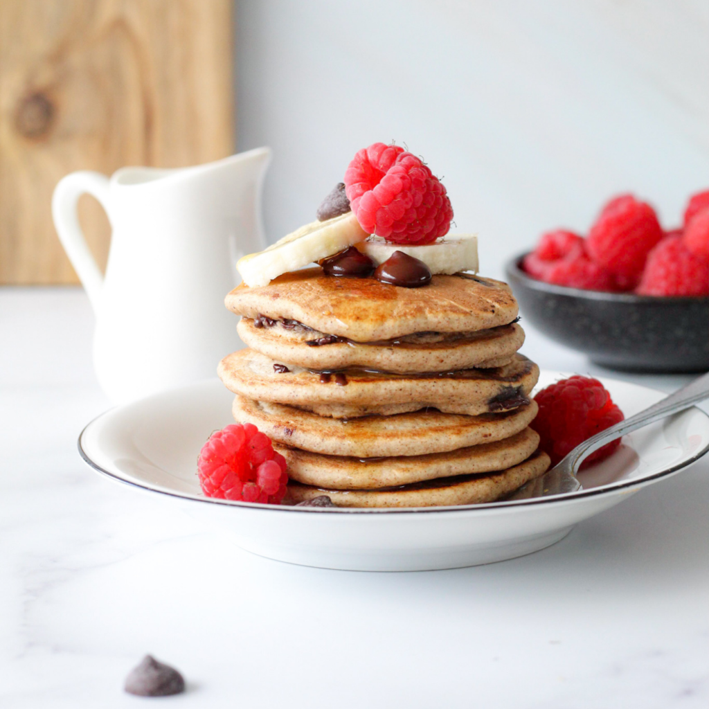 Glutenvrije chocolade chip pancakes