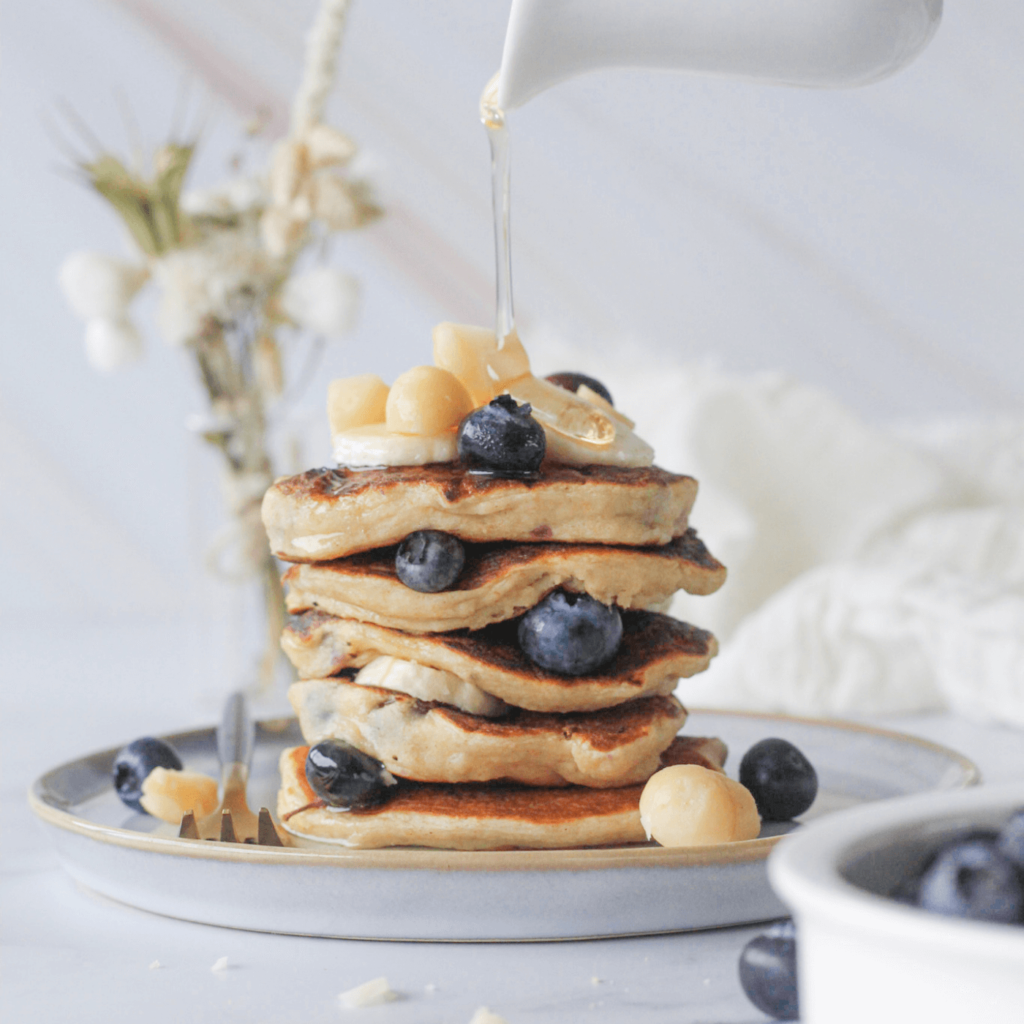 Vegan blueberrie banana pancakes