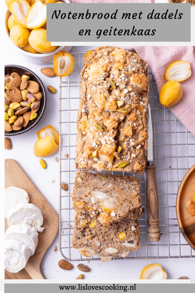 Glutenvrij notenbrood met dadels en geitenkaas