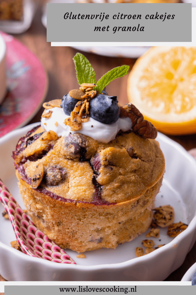 Glutenvrije citroen cakejes met granola