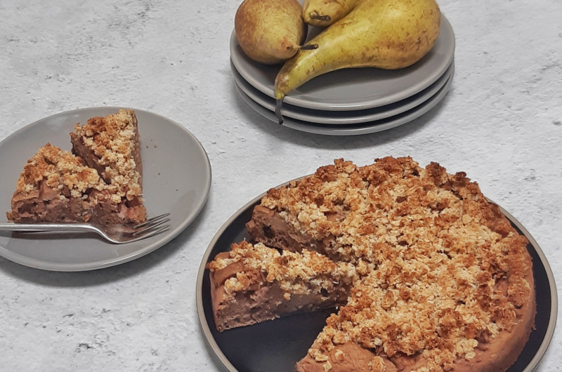 Peren crumble taart