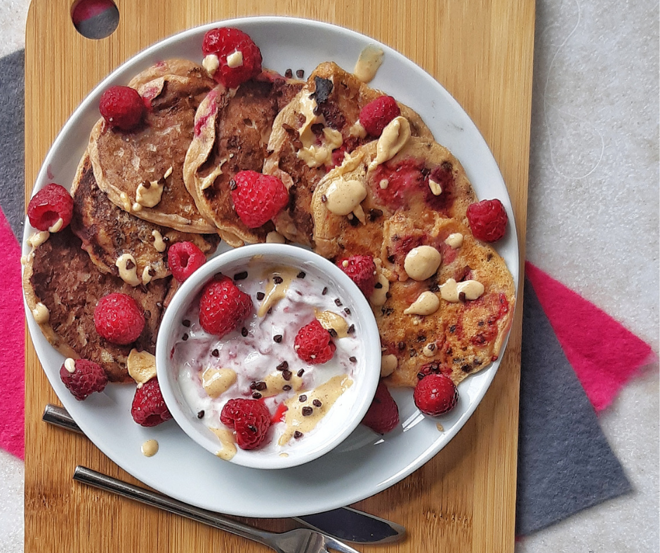 Frambozen chocolade pancakes