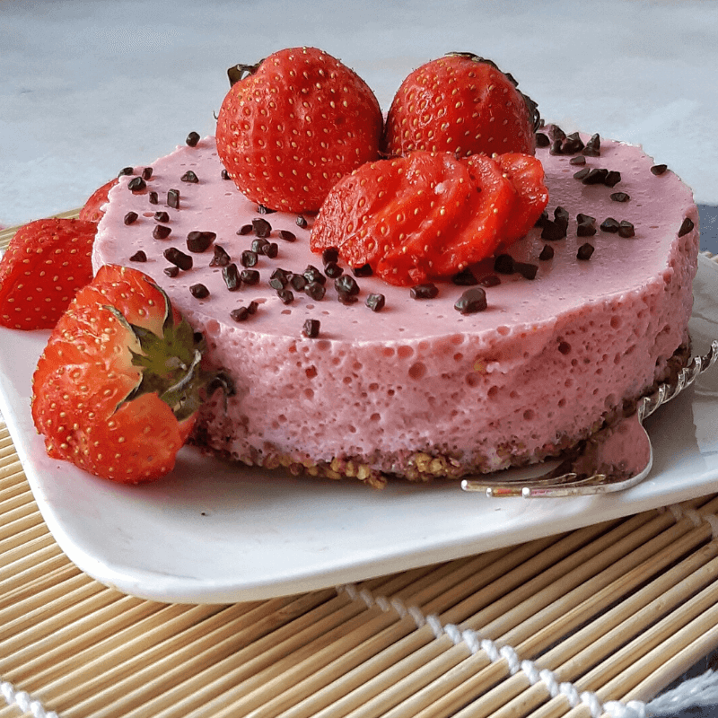 No bake aardbeien cheesecake