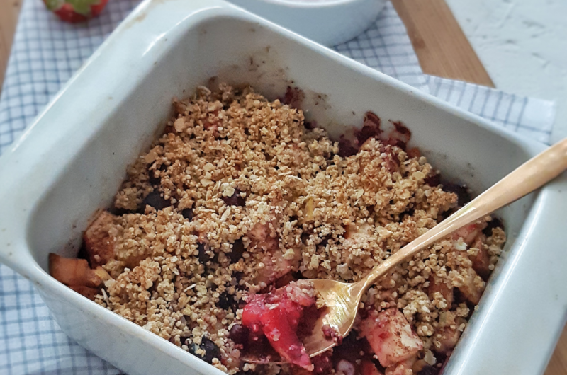 Fruitige quinoa crumble