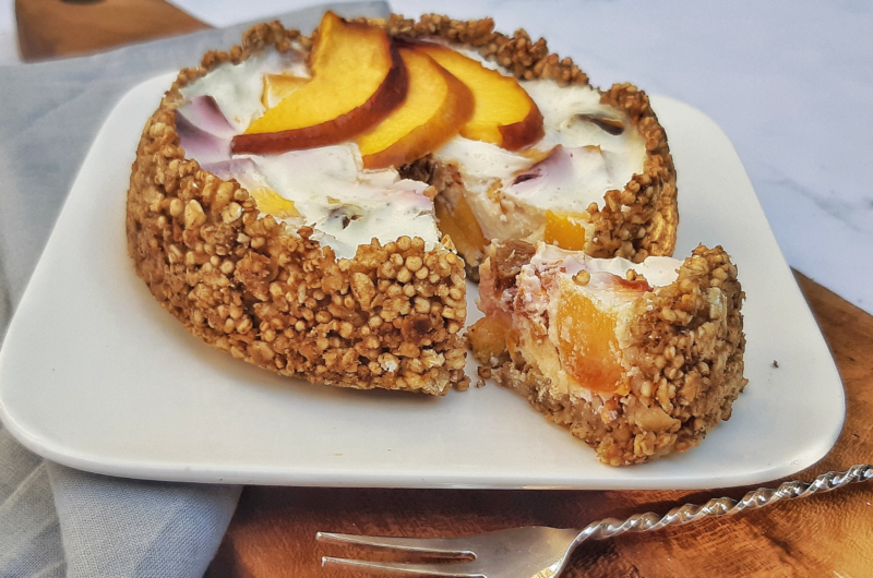 Nectarine cheesecake ontbijttaartje