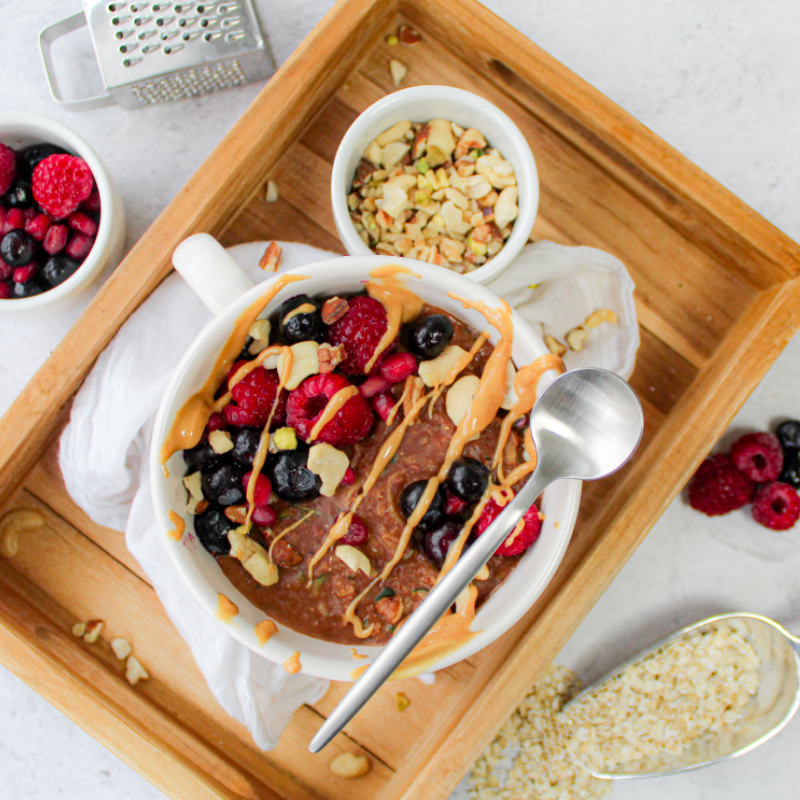 Zucchini chocolade oats