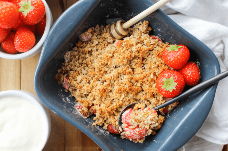 Aardbeien havermout crumble