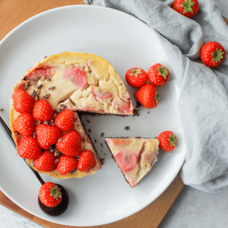 Brownie cheesecake ontbijttaartje