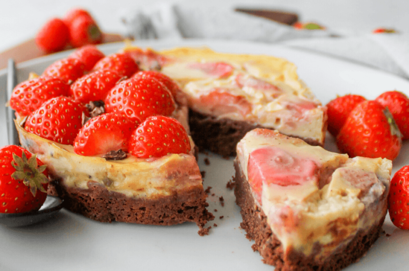 Brownie cheesecake ontbijttaartje