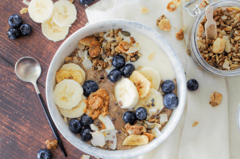 Romige chocolade smoothiebowl