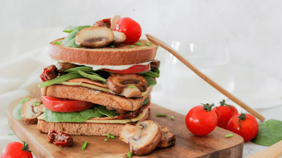 Fungi spinazie sandwich