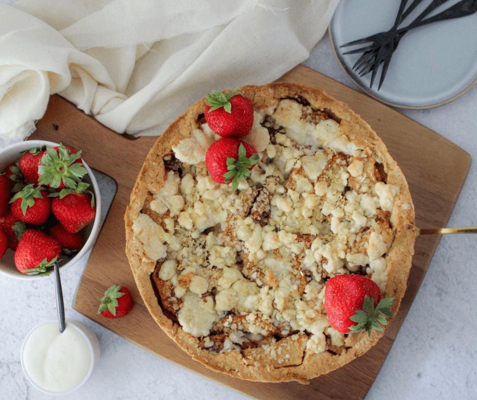 Glutenvrije appelkruimeltaart