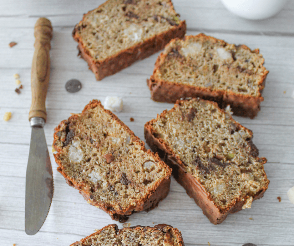 Kokos chocolade bananenbrood