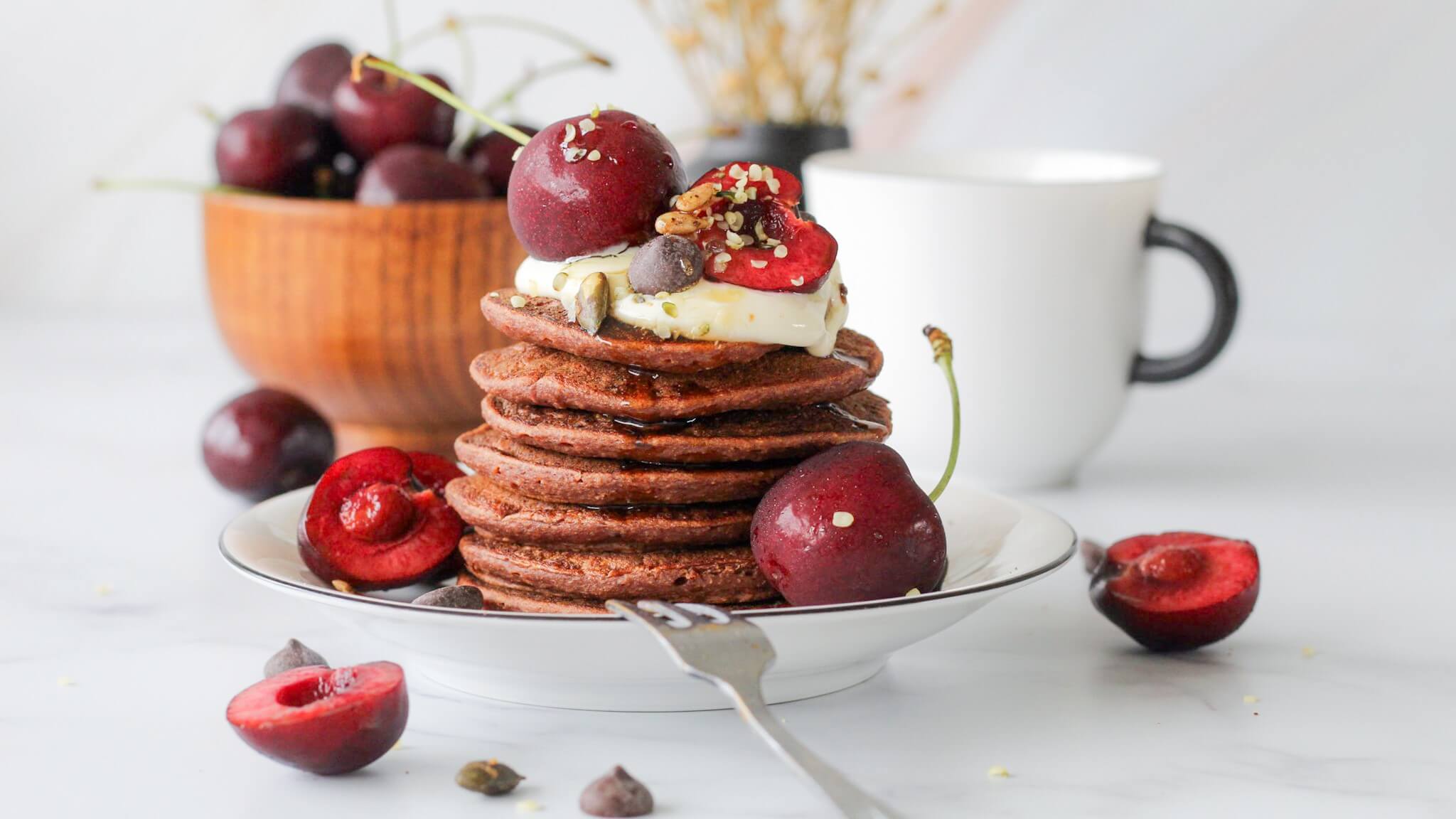 Chocolade banana pancakes