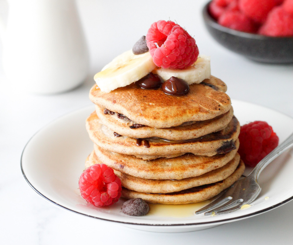 Glutenvrije chocolade chip pancakes