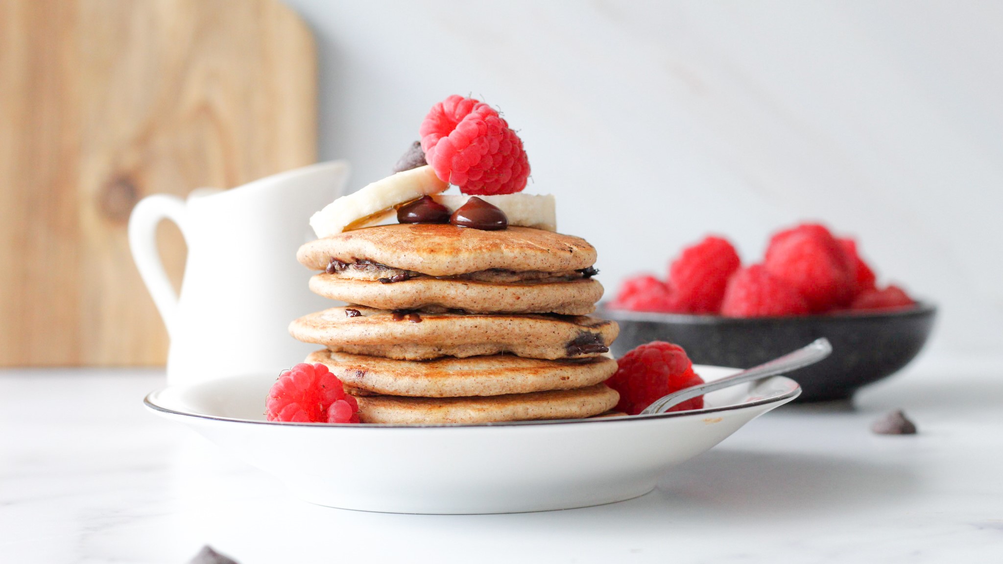 Glutenvrije chocolade chip pancakes