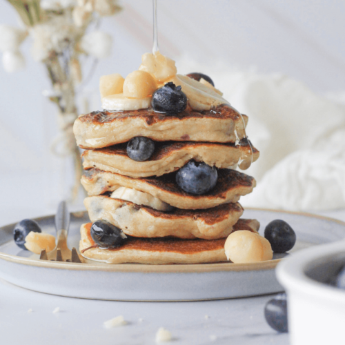 Vegan blueberrie banana pancakes