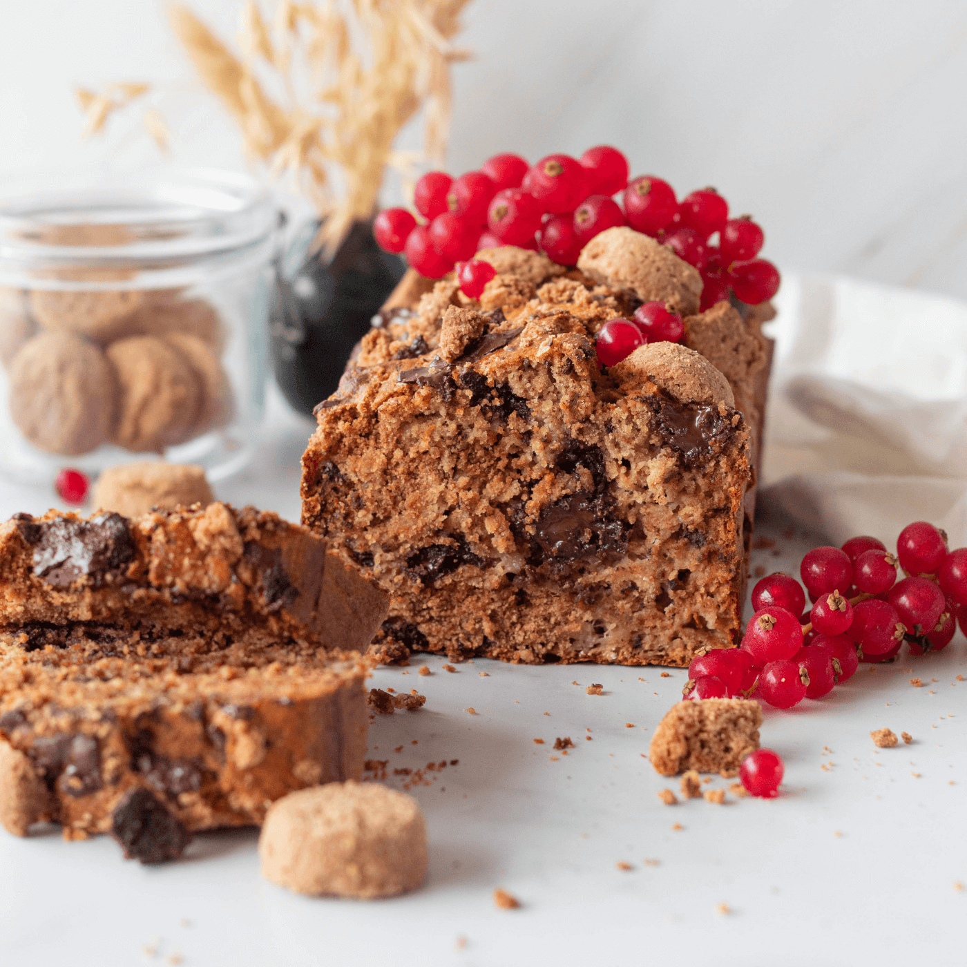 Glutenvrije pepernoten chocolade bananenbrood