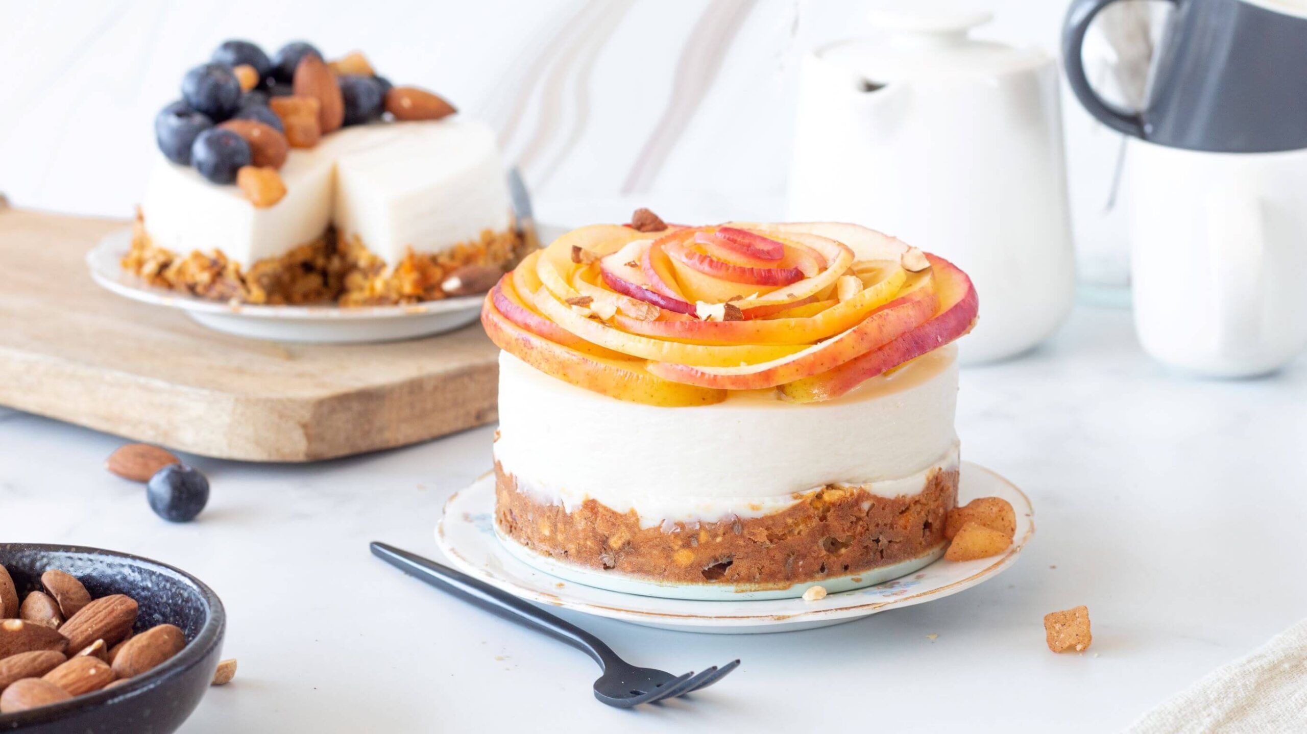 Glutenvrij kwarktaartje met carrotcake bodem