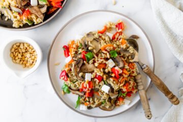 Risotto met champignons, paprika en feta