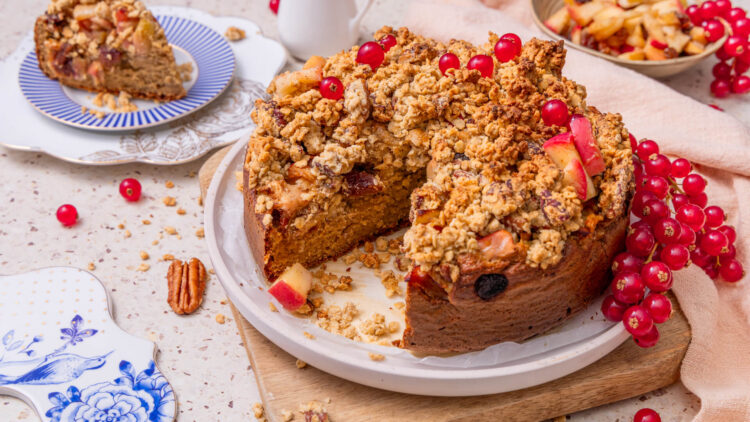 Glutenvrije appelkruimel cake