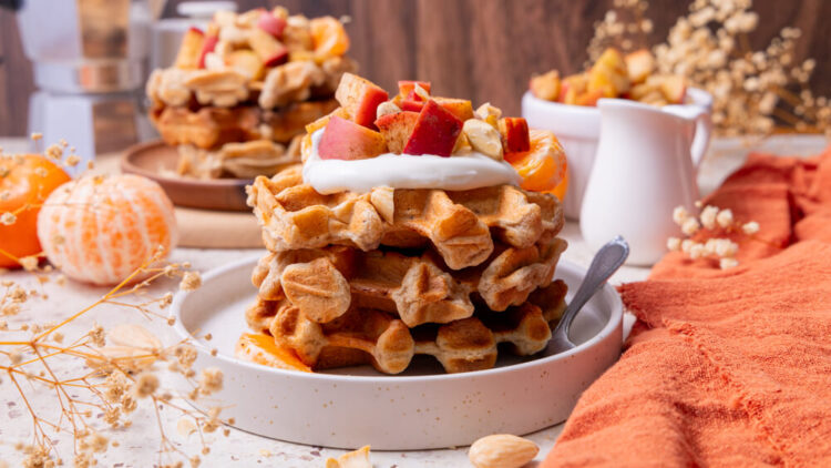 Glutenvrije speculaas wafels met appel