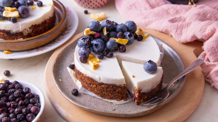 Glutenvrij ontbijttaartje met blauwe bessen