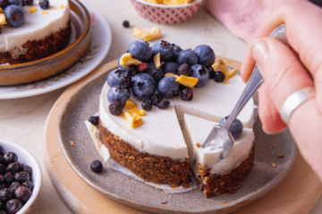 Glutenvrij ontbijttaartje met blauwe bessen