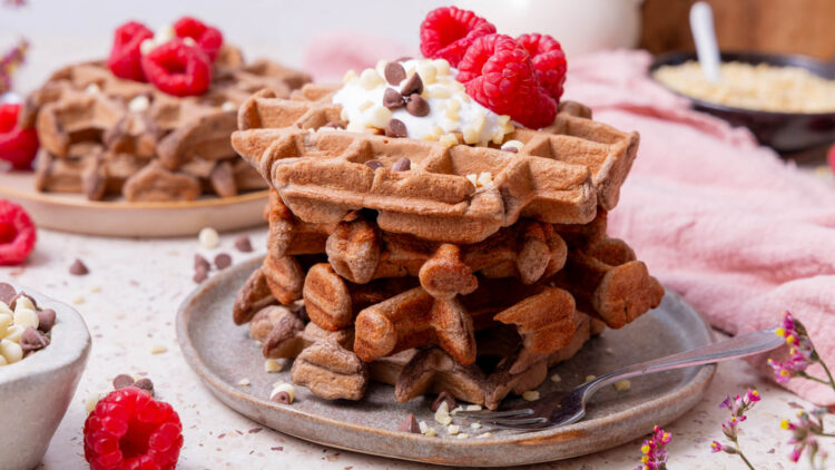 Glutenvrije eiwitrijke chocolade wafels